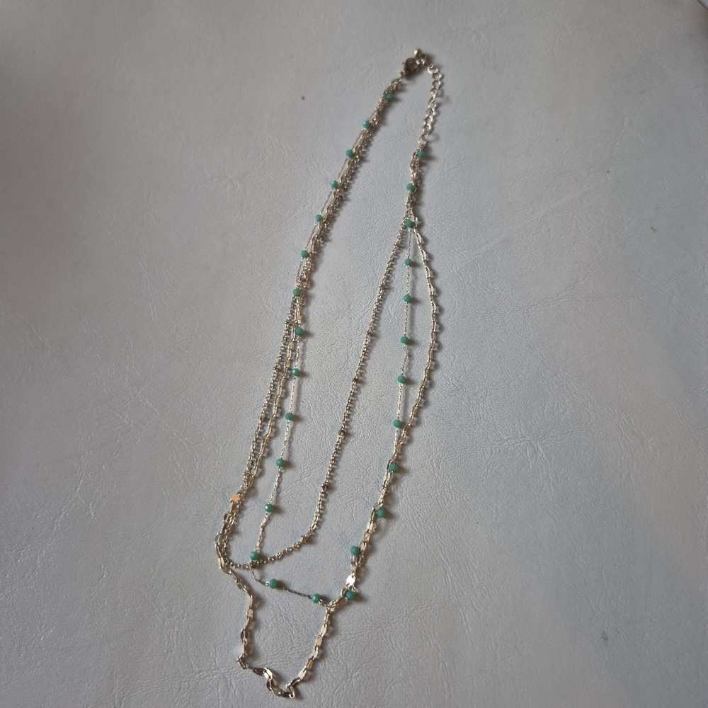 Chic Gold and‎ Green Layered Necklace 20"